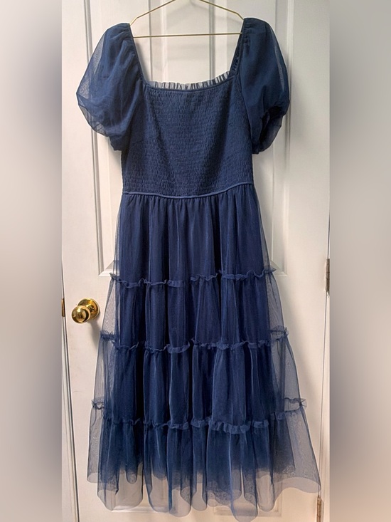 Pretty Garden Dresses & Skirts - L Pretty Garden Navy Blue Tiered Tulle Dress
